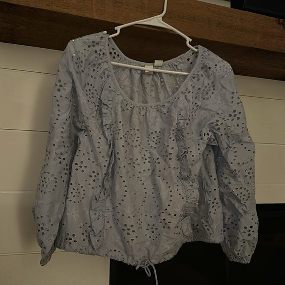 Joie Baby Blue Eyelet Top XS - Picture 2 of 2